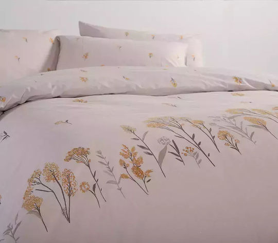 Nef-Nef Homeware Duvet Cover Set Cotton Single with Pillowcase 170x240 Fragesca Grey