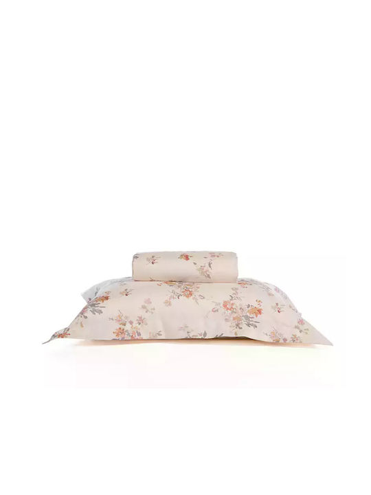Nef-Nef Homeware Duvet Cover Set Cotton Queen with 2 Pillowcases 240x230 Lefebr Ecru/rose