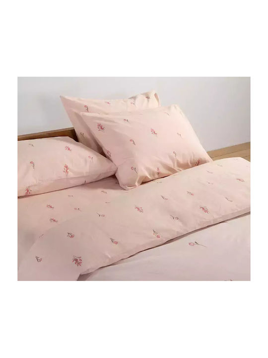 Nef-Nef Homeware Duvet Cover Set Cotton Single with Pillowcase 170x240 Fragesca Ecru