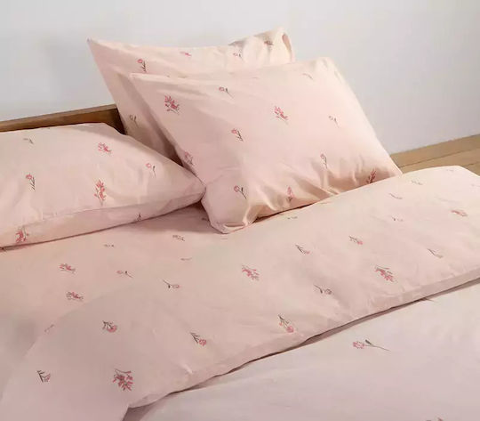 Nef-Nef Homeware Σετ Παπλωματοθήκη Βαμβακερή Μονή με Μαξιλαροθήκη 170x240cm Fragesca Ecru
