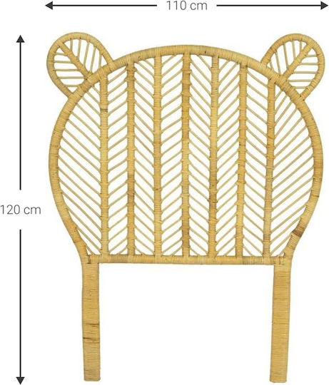 Polihome Bed Headboard Bear Wooden Beige 110x120cm