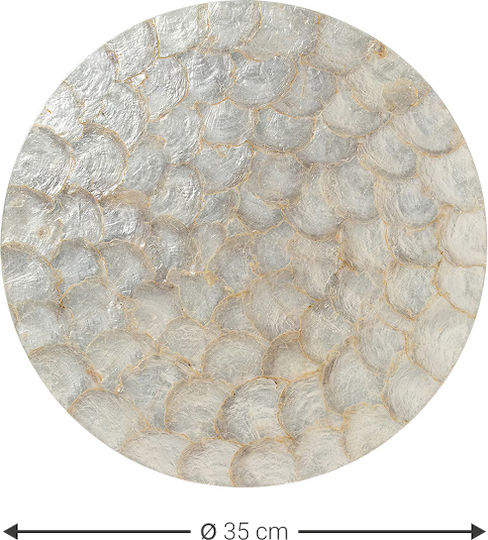 Polihome Scales Plate Shallow Wooden with Diameter 35cm