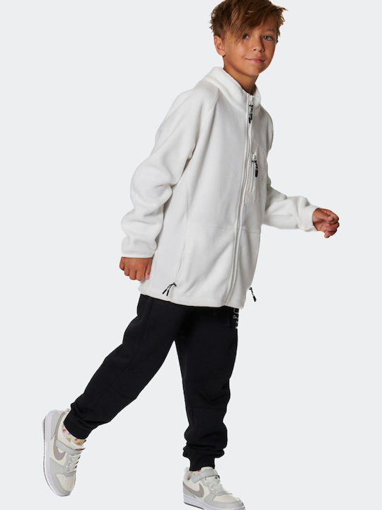 Αθλητική Παιδική Ζακέτα Fleece White