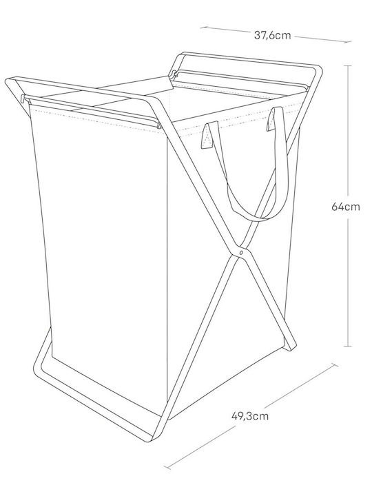 Yamazaki Yamazaki Fabric Collapsible Laundry Basket 45lt 49.3x37.6x64cm