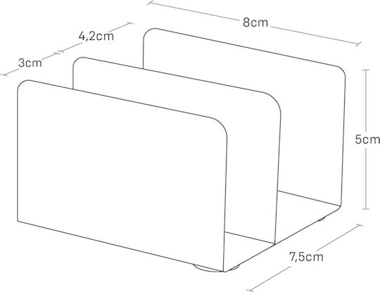 Yamazaki Tabletop Inox Rack 8x5cm Silver