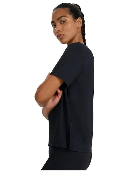 Functional Women's Athletic Blouse Short Sleeve Black