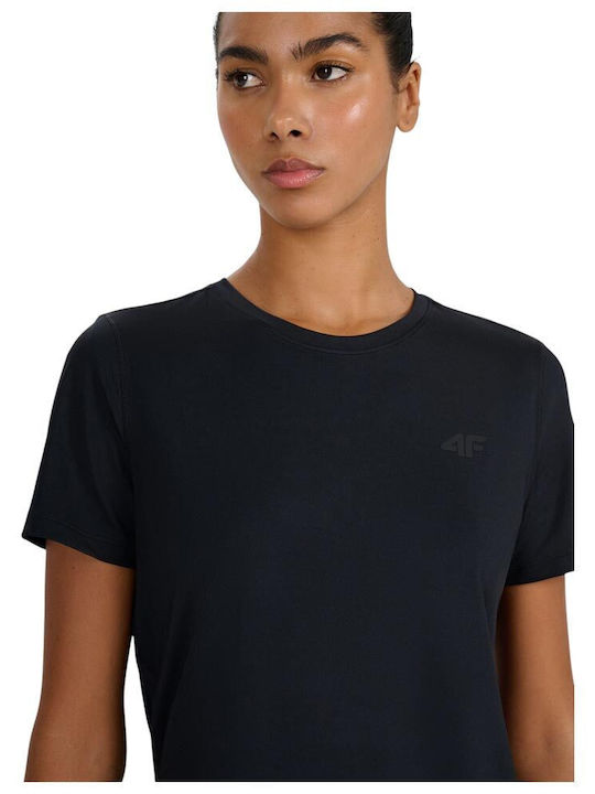 Functional Women's Athletic Blouse Short Sleeve Black