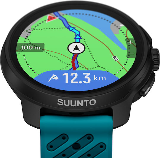 Suunto Race 2 Stainless Steel 49mm Waterproof Smartwatch with Heart Rate Monitor (Wave Blue)