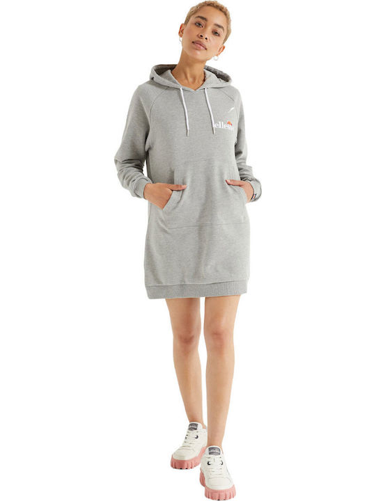 Honey Mini Athletic Dress Long Sleeve with Hood Gray