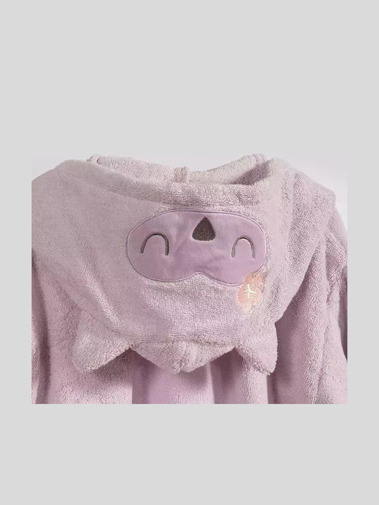 Nef-Nef Homeware Βρεφική Κάπα-Μπουρνούζι με Κουκούλα Best Friends Lavender 70x120εκ.