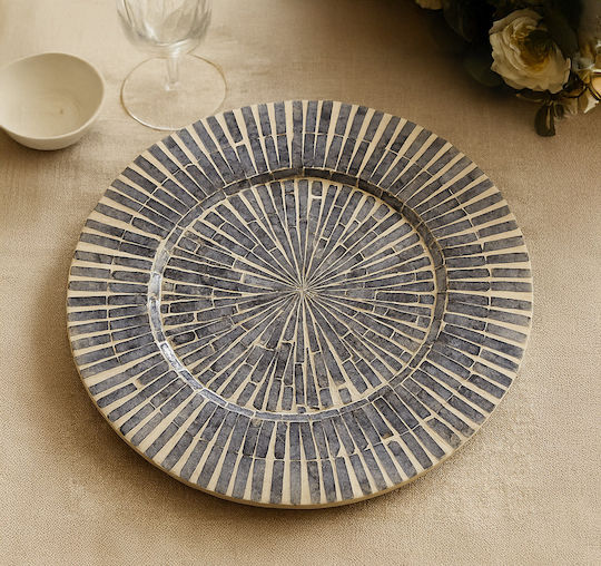 Polihome Tabitha Platou Decorativ Lemn Albastru 1buc 35x35x1buc