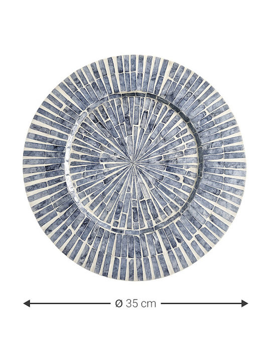 Polihome Tabitha Dekorative Platte Hölzernes Blau 1Stück 35x35x1cm