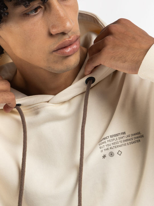 Sweatshirt with Hood Ecru