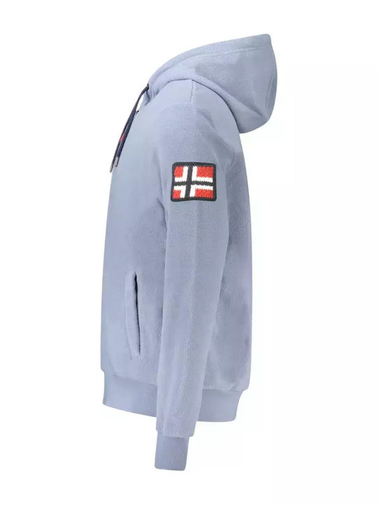 Cardigan With Hood Gray Blue