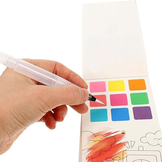 Mini Carte De Colorat Pictură Cu Apă 20 Pagini Ilustrații 4 Ani+