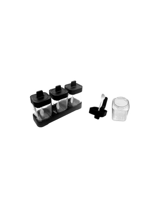 Plastic Tabletop Spice Rack with Stand Transparent 3pcs