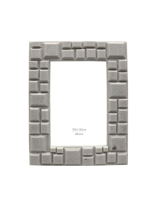 Kubischer Rahmen Polyresin Glas Weiß 17x2xh21cm C482207