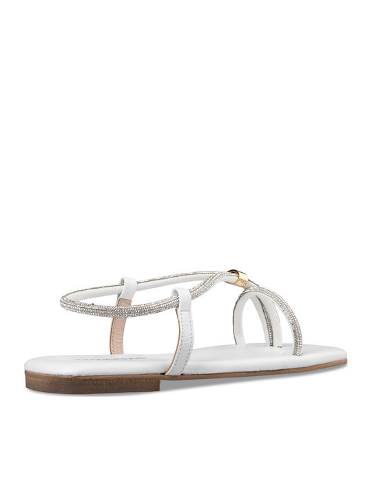 Women's Flat Sandals in Silver Color