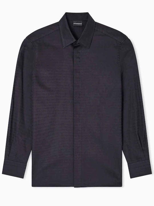 Long Sleeve Cotton Shirt in Regular Fit Black EM003755AF18123 FC248