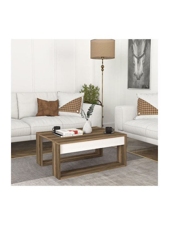 Rectangular Central Coffee Table Gorder Wooden Brown M80xW60xH35cm