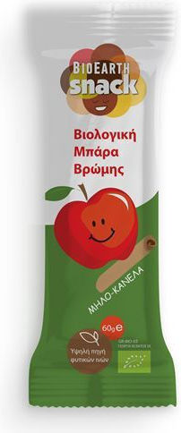 Bioearth Βιολογική Μπάρα Βρώμης Γεύση Μήλο-κανέλα 60 Gr