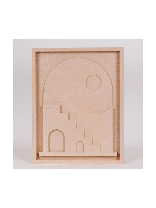 Διακοσμητικό Τοίχου Μπεζ από Ξύλο 50.8x3x40cm