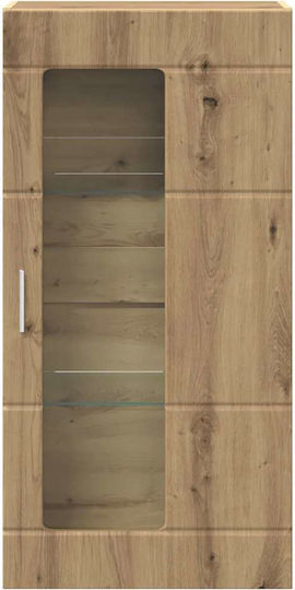 Wall Living Room Display Cabinet made of Particleboard with Glass Coffee 55x29x100cm