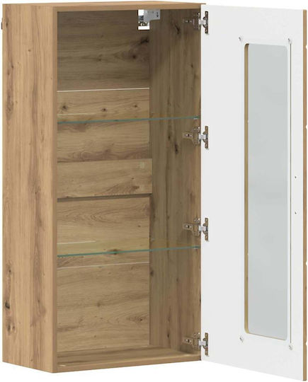 Wall Living Room Display Cabinet made of Particleboard with Glass Coffee 55x29x100cm