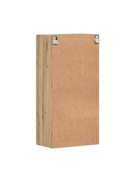 Wall Living Room Display Cabinet made of Particleboard with Glass Coffee 55x29x100cm