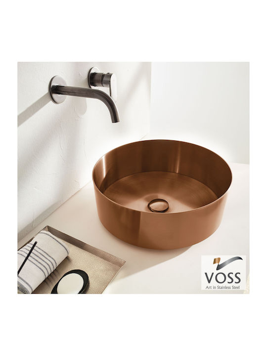 Voss Milo PVD Надеждна мивка Inox 40x40x10см Rose Gold Brushed