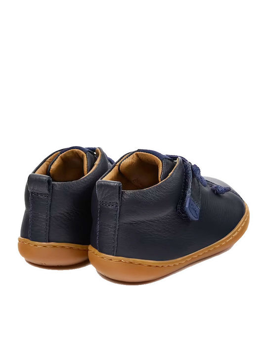 Peu Cami Leather Kids Boots with Laces Navy Blue