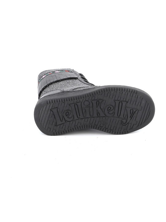 Leather Kids Boots with Zipper Gray