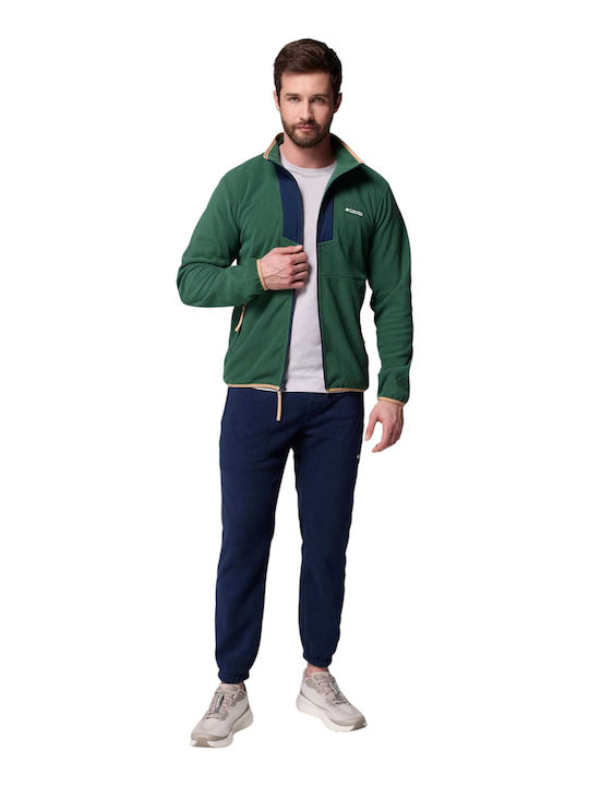 Full Men's Fleece Cardigan Green