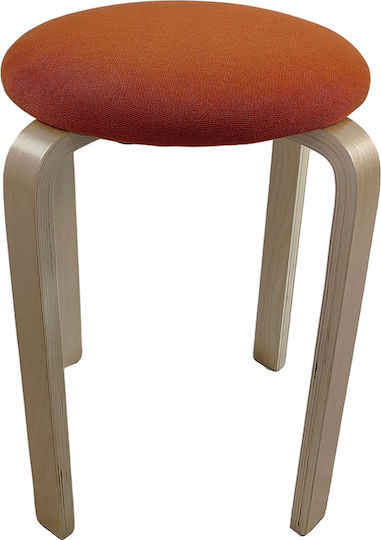 Табуретка Дневна стая Дърво Miloa Orange/natural 42x42x45бр