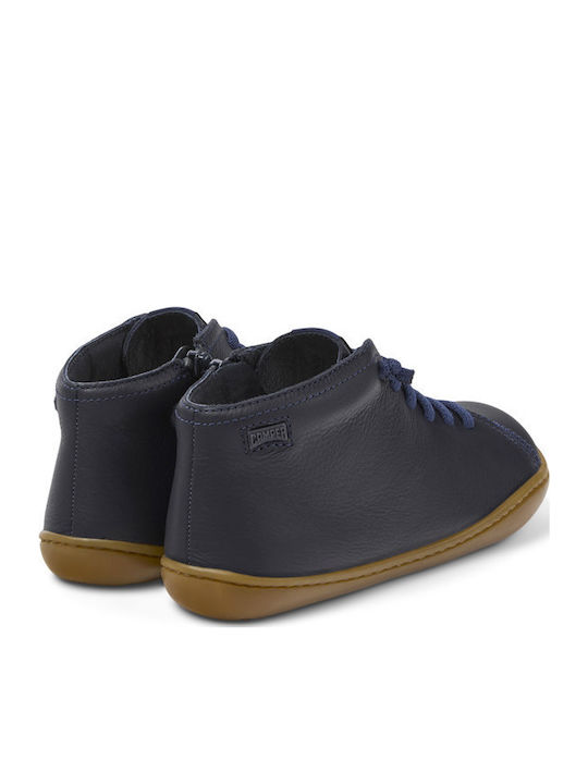 Peu Cami Anatomical Leather Kids Boots with Zipper Blue