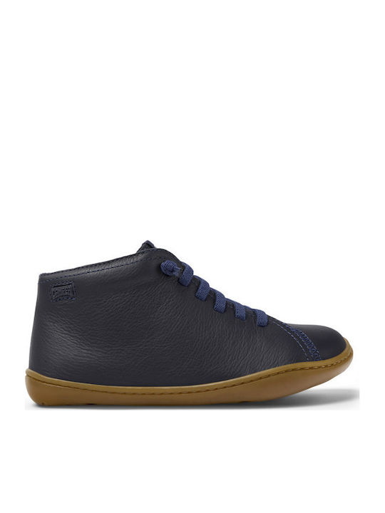 Peu Cami Anatomical Leather Kids Boots with Zipper Blue