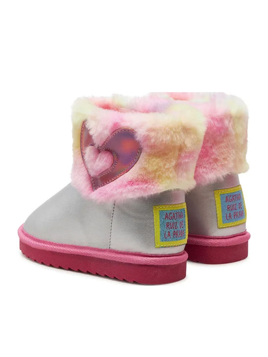 Kids Boots with Zipper Silver