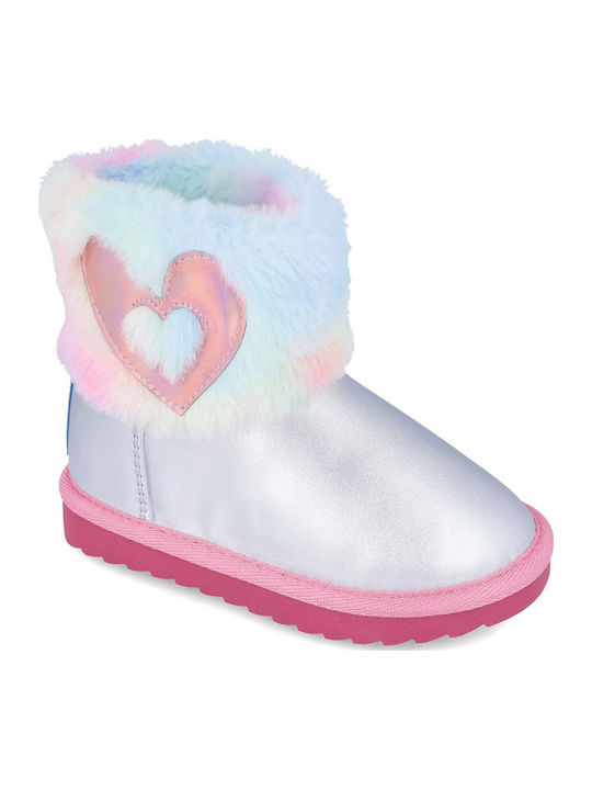 Kids Boots with Zipper Silver