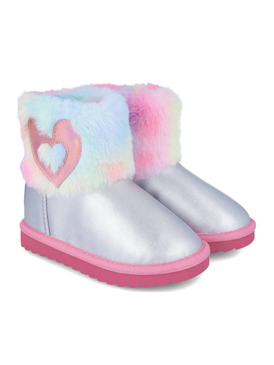Kids Boots with Zipper Silver