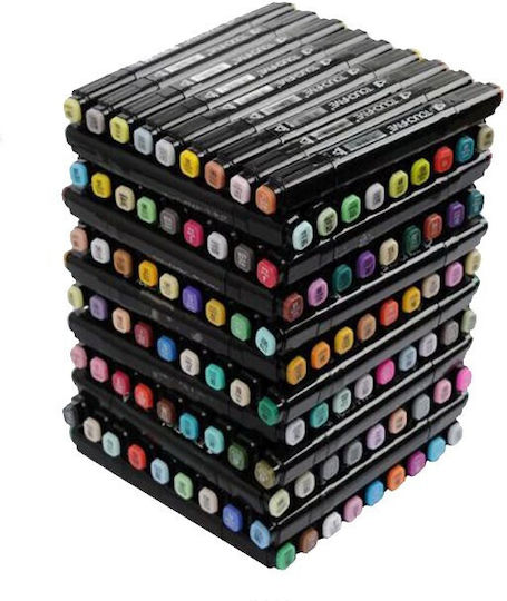 Set De Markeri Multicolori Cu Dublu Vârf Geantă De Depozitare Cu Bretea De Umăr 168 De Bucăți