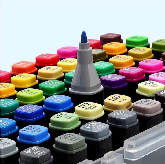 Set De Markeri Multicolori Cu Dublu Vârf Geantă De Depozitare Cu Bretea De Umăr 168 De Bucăți