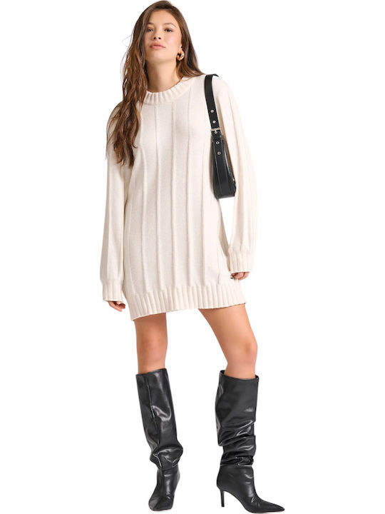Mini Φόρεμα Πλεκτό Off White