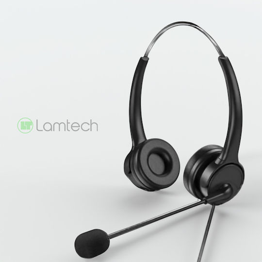 Lamtech Auf dem Ohr Multimedia-Headsets mit Mikrofon und Verbindung 3,5 mm Klinke / USB-A in Schwarz Farbe