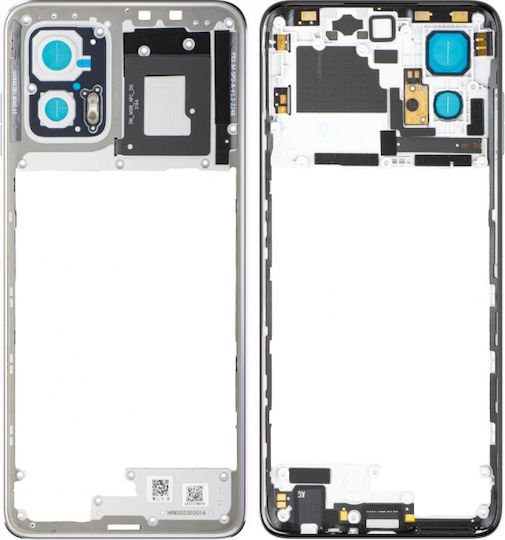 Motorola Μijlocul cadrului Alb pentru Motorola Moto G73