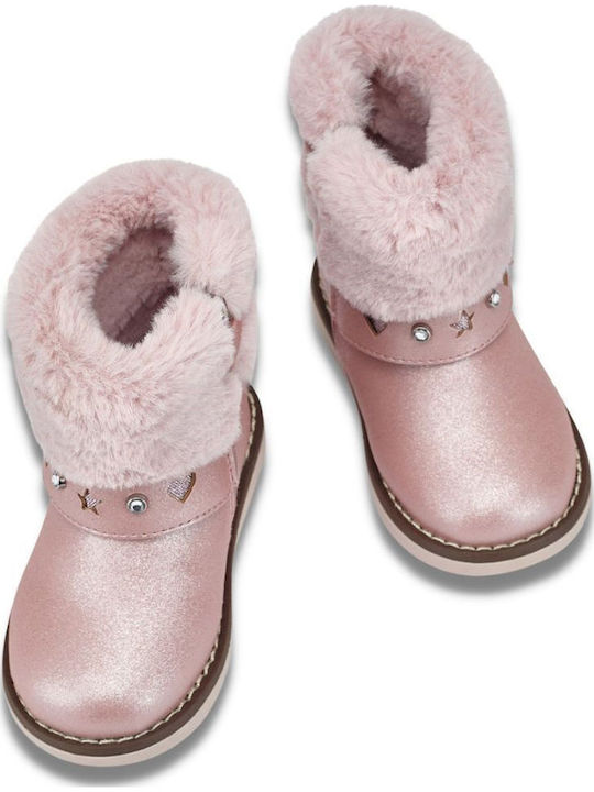 Anatomisch Lederne Kinderstiefeletten mit Reißverschluss Rosa