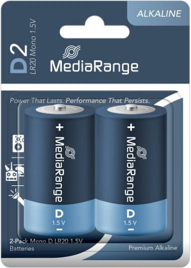 MediaRange Premium Alkaline Batterien D 1.5V 2Stück