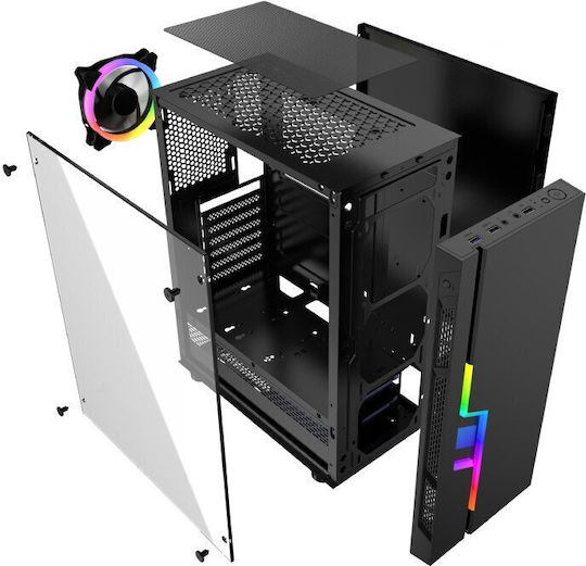 Gembird Fornax 2000 RGB Middle Tower Carcasă PC Neagră