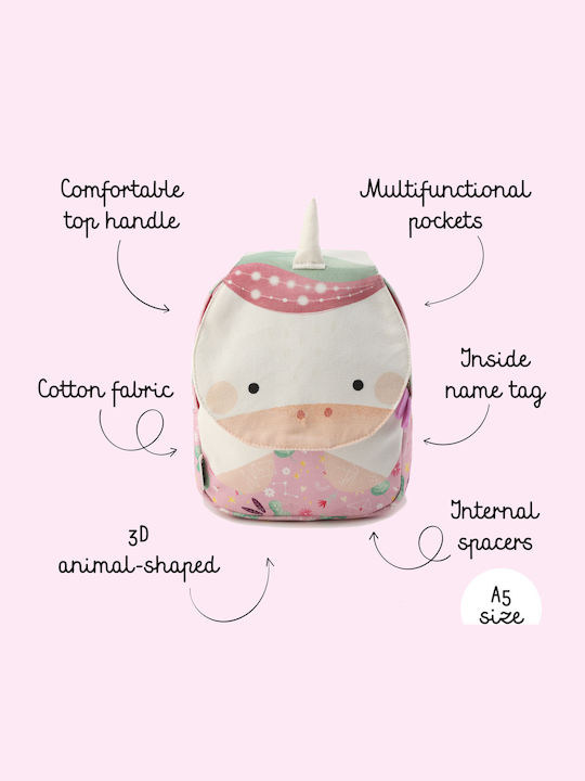Sassi Junior Unicorn Unicorn School Bag Backpack Kindergarten Multicolour with Water Bottle Holder