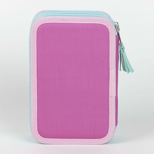 Equipped Fabric Pencil Case Giotto Gabby's Dollhouse 3 Zippers 43 Pieces 12 X 6 X 19 Cm