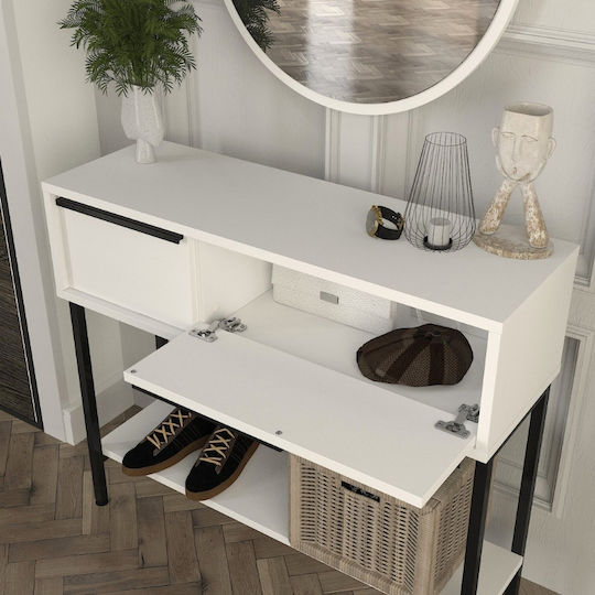 Suzy Konsolemit Spiegel White L90xB29.6xH76cm